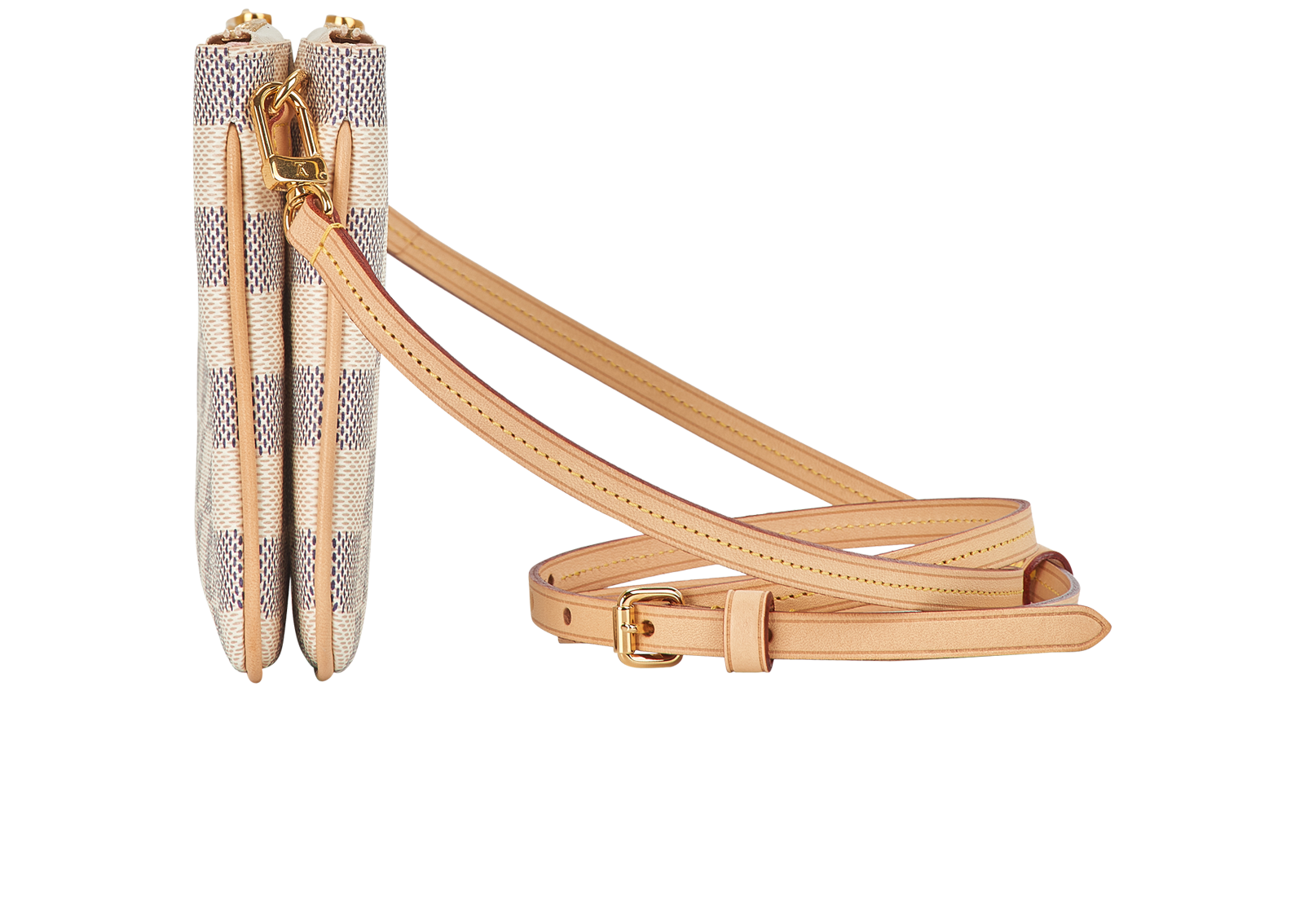 Double Zip Pochette, &pound;795, Handbags, White, Canvas, Bottom view